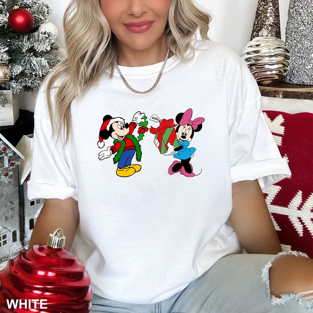 Disney Couples Mickey and Minnie Mouse Christmas Lights T-Shirt, Mickey's Merry Xmas Party Sweatshirt, Disneyland Holiday Gift, DIS-0363.jpg