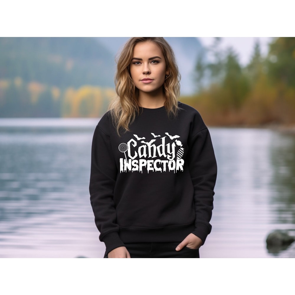 Candy Inspector Sweatshirt, Funny Halloween Sweater Halloween Party Hoodie, Happy Halloween Fall Shirt, Trick or Treat, Cute Halloween Gift.jpg