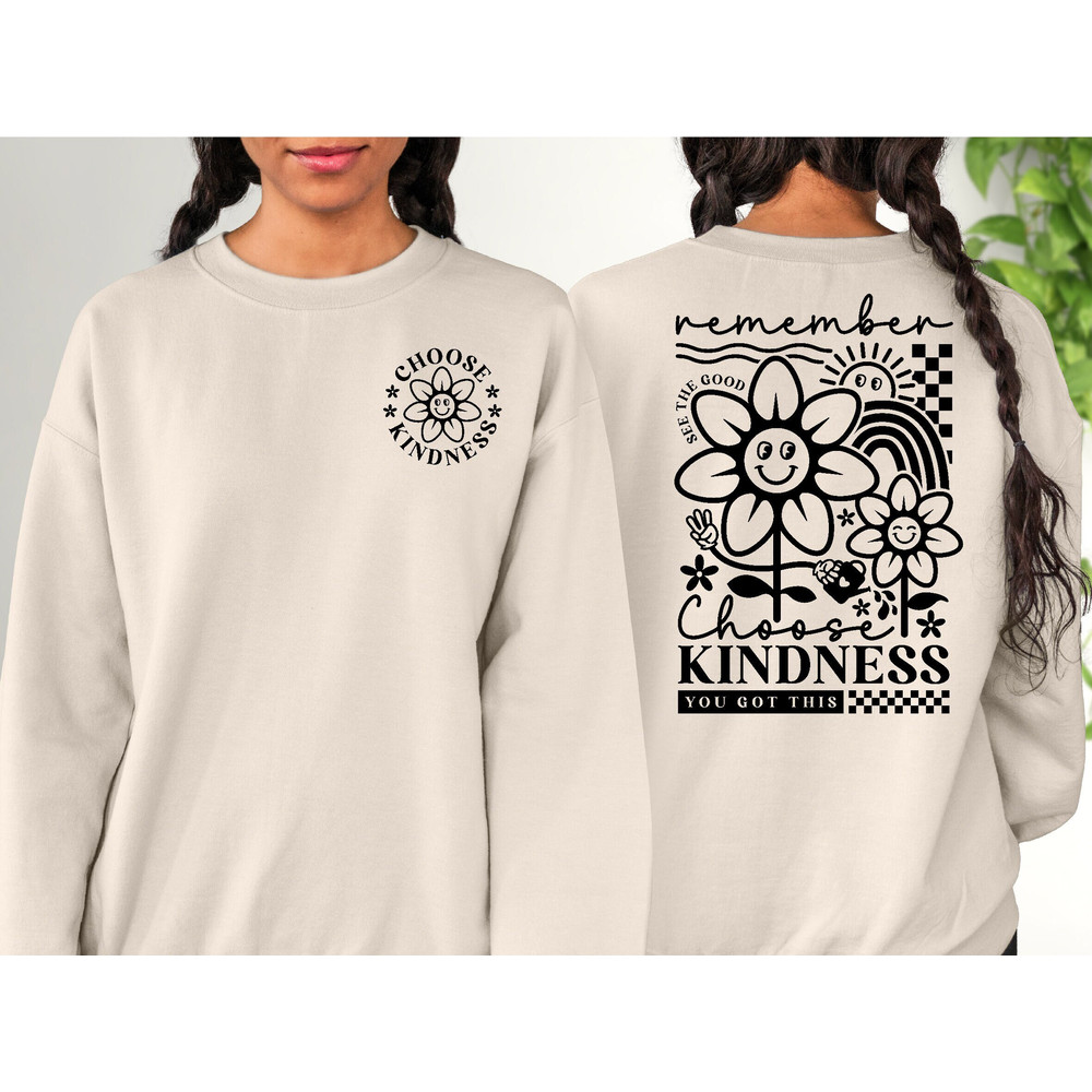 Choose Kindness Sweatshirt, Floral Rainbow Sweater, Gift for Her, Choose Kindness Hoodie, Positive Message Sweatshirt, Group Teacher Sweat.jpg