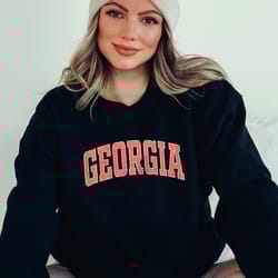 georgia sweatshirt, georgia orange print hoodie, cute georgia fan sweater, georgia college student gifts, university of