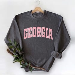 georgia sweatshirt, georgia pink print hoodie, cute georgia fan sweater, georgia college student gifts, university of ge