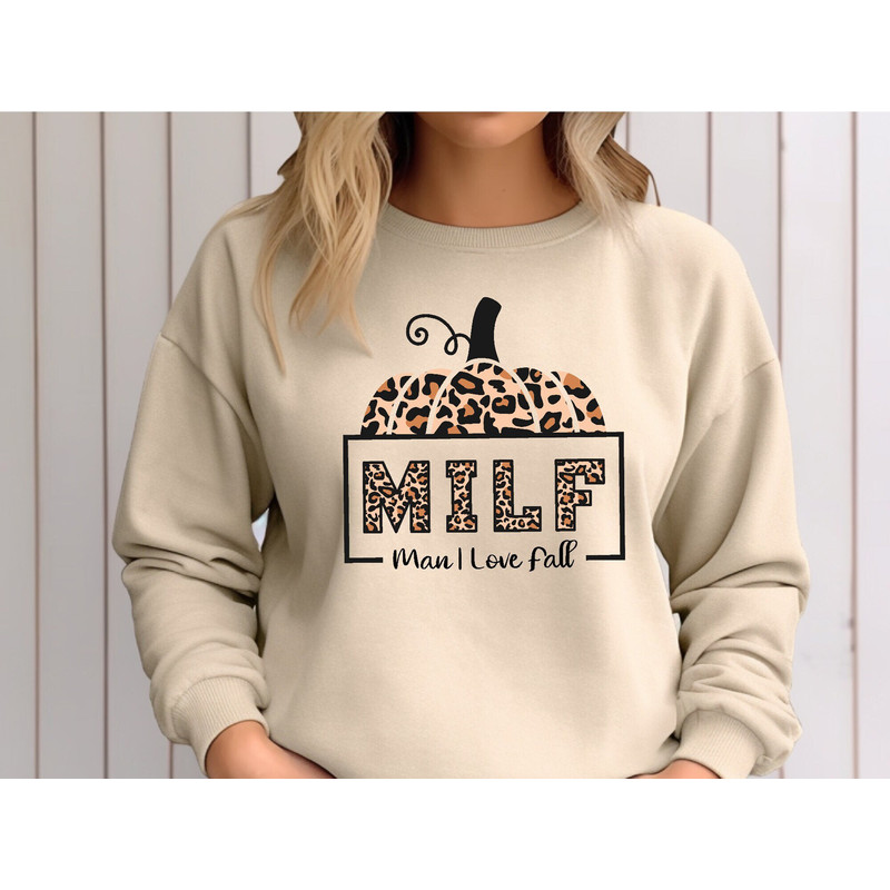MILF Sweatshirt, Man I Love Fall Sweatshirt, Fall Sweatshirts, Leopard Pumpkin Hoodie, Cute Fall Season Sweater, Fall Autumn Sweatshirt.jpg
