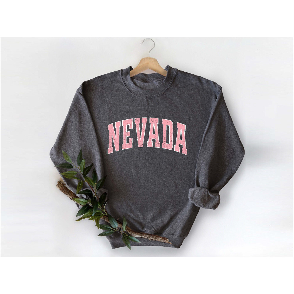 Nevada Sweatshirt, Nevada Pink Print Hoodie, Cute Nevada Sweater, Nevada College Student Gifts, University of Nevada Sweatshirt.jpg