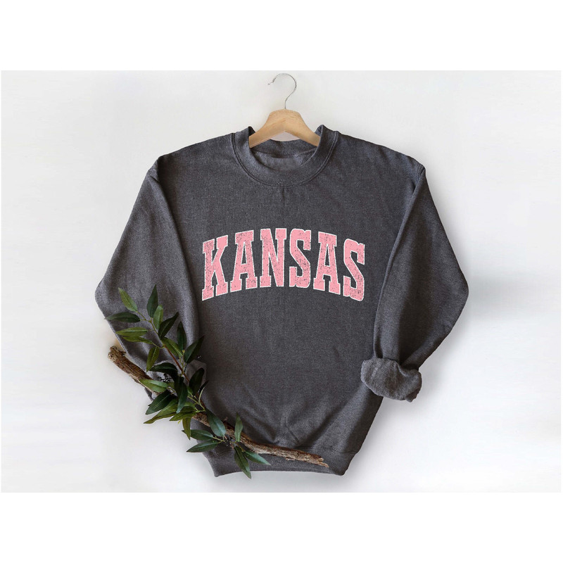 Kansas Sweatshirt, Kansas Pink Print Hoodie, Cute Kansas Sweater, Kansas College Student Gifts, Kansas State University, Kansas City Gift.jpg