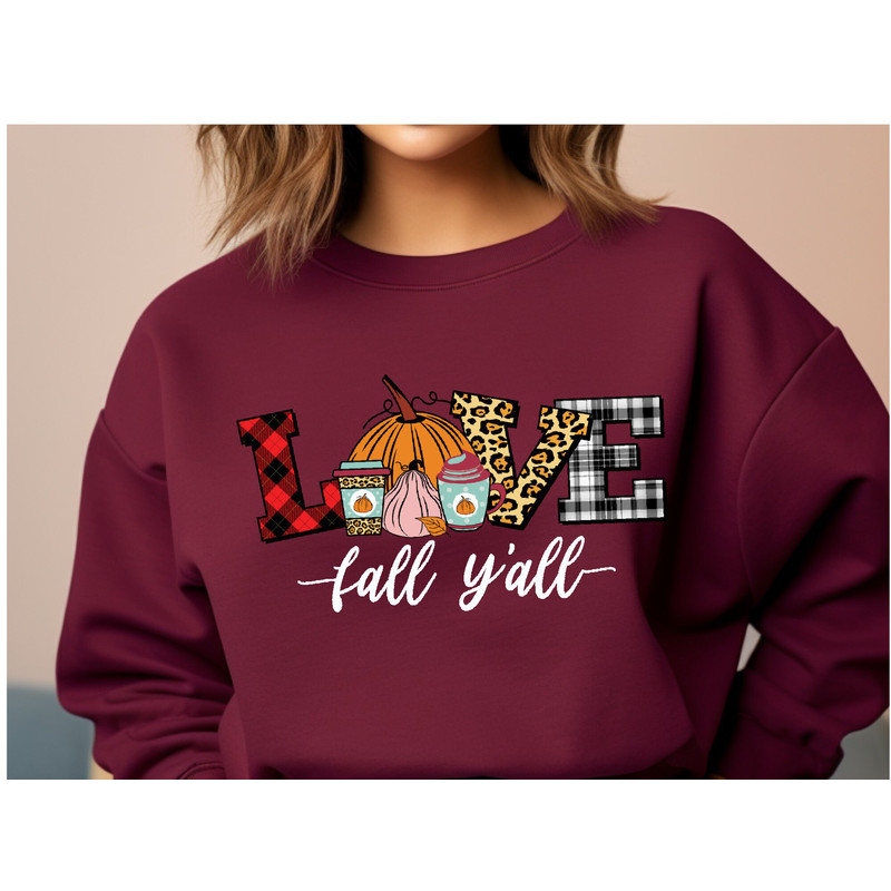 Love Fall Y'All Sweatshirt, Leopard Print Fall Sweatshirt, Fall Pumpkin Sweater, Fall Y'all Hoodie, Pumpkin Leopard Sweatshirt, Fall Season.jpg