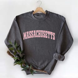 massachusetts sweatshirt, massachusetts pink print hoodie, cute massachusetts college student gifts, university of massa