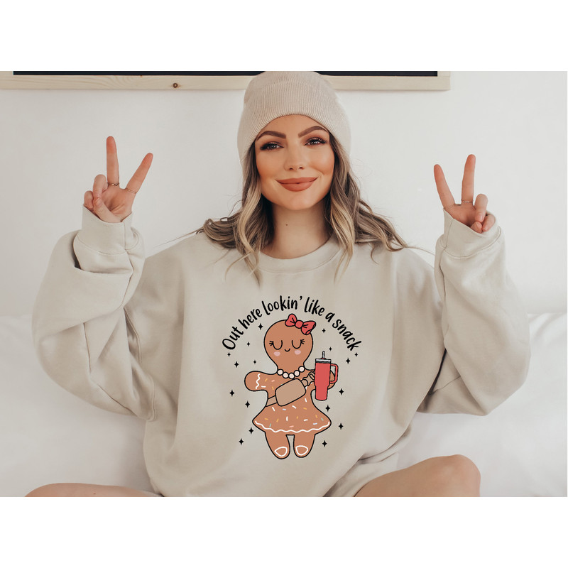 Out Here Lookin Like A Snack Sweatshirt, Boojee Christmas Cookie Cake Shirt,Christmas Long Sleeve Shirt, Christmas Sweater, Christmas Hoodie.jpg