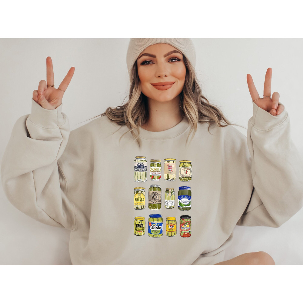 Pickle Jars Sweatshirt, Cute Canned Pickles Sweatshirt, Pickle Crewneck Sweatshirt, Pickle Lovers Hoodie, Cute Pickle Canning Sweatshirt.jpg