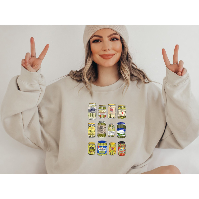 Pickle Jars Sweatshirt, Cute Canned Pickles Sweatshirt, Pickle Crewneck Sweatshirt, Pickle Lovers Hoodie, Cute Pickle Canning Sweatshirt.jpg