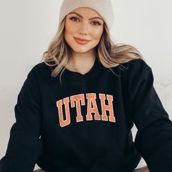 utah sweatshirt, utah orange print hoodie, cute utah sweater, utah college student gifts, university of utah sweatshirt,
