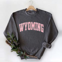 wyoming sweatshirt, wyoming pink print hoodie, cute wyoming sweater, wyoming college student gifts, university of wyomin