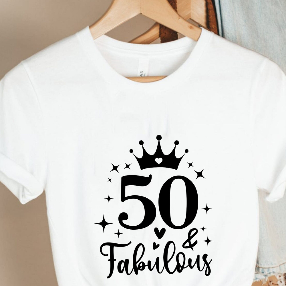 50 & Fabulous Birthday Shirt, 50th Birthday Party, Birthday Shirt, 50th Birthday Shirt, Hello 50 Shirt, 50th Birthday Gift, 50th Birthday.jpg