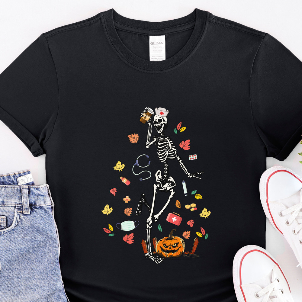 Coffee Skeleton Shirt, Night Shift Nurse Shirt, Funny Skeleton Shirt, Night Shift Nurse, New Nurse Gift, New Nurse Shirt, Night Shift Shirt.jpg