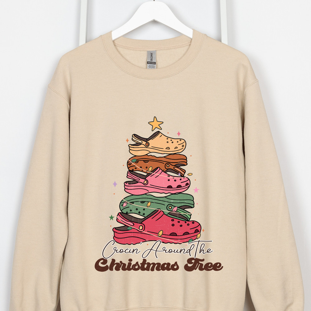 Crocin Around the Christmas Tree Sweatshirt,Funny Christmas Tree Shirt,Christmas Sweater,Crocs Christmas Tree Shirt,Funny Christmas Holiday.jpg
