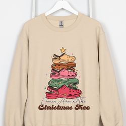 crocin around the christmas tree sweatshirt,funny christmas tree shirt,christmas sweater,crocs christmas tree shirt,funn