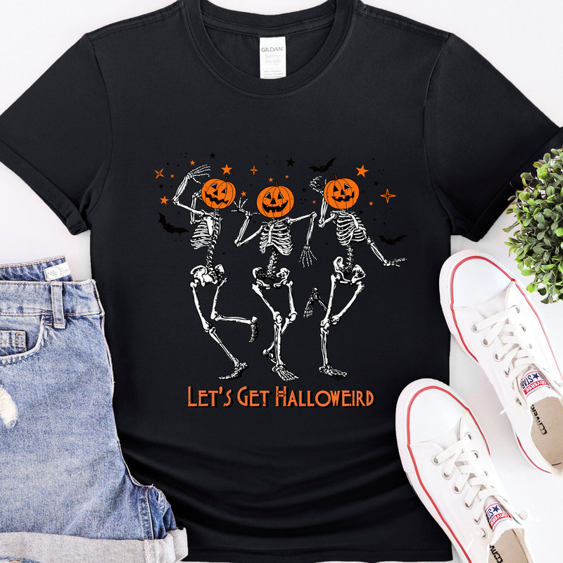 Dancing Pumpkinhead Skeleton Halloween Shirt, Pumpkin Halloween Sweatshirt, Pumpkin Shirt,Spooky Season TShirt, Fall Shirt for Women.jpg
