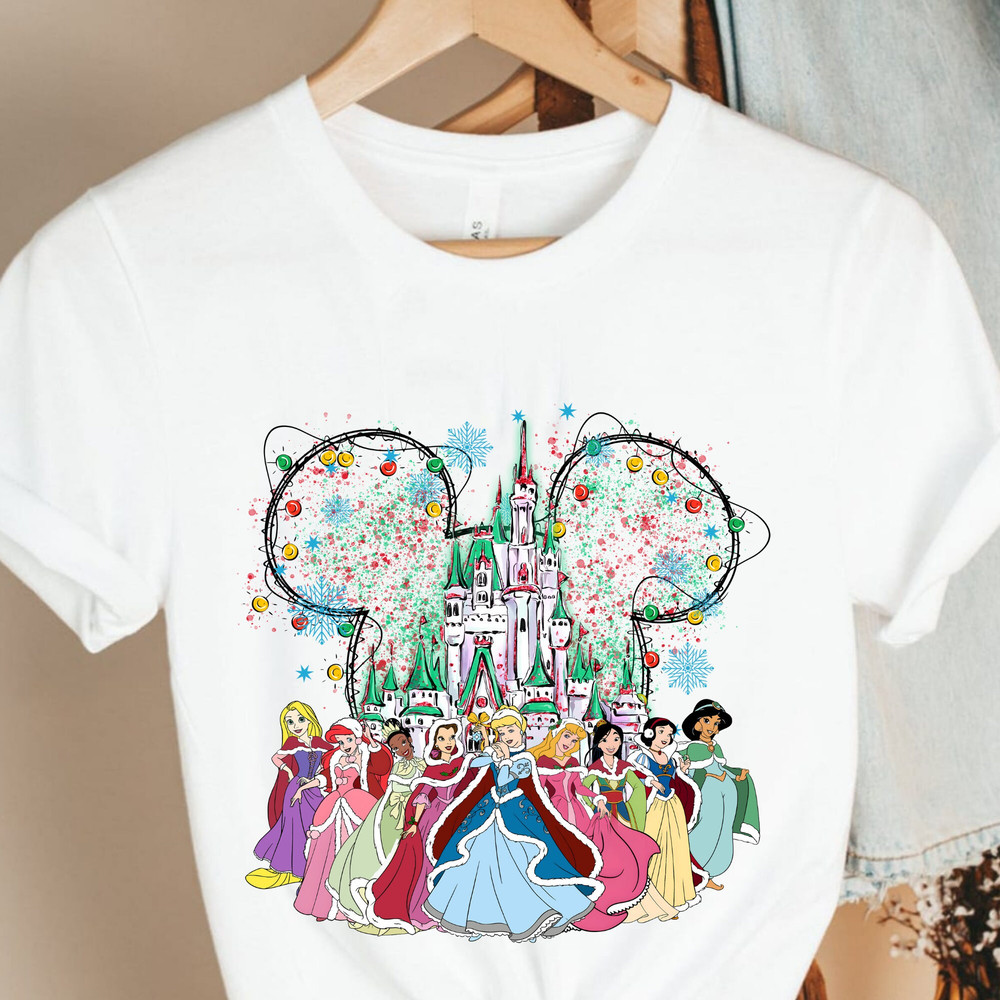 Disney Princess Shirt, Disney Watercolor Castle Tee, Disney Vacation, Disney Princess Gift, Disney Girls Trip, Christmas Disney Castle Shirt.jpg