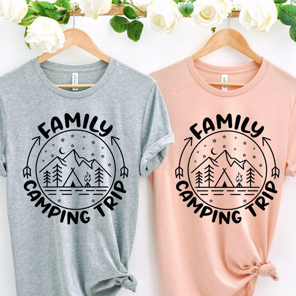 Family Forest Trip Shirt, Matching Family Campers, Family Mountain Shirt, Family Group Shirt, Family Vacation Shirt,Happy Family Campers Tee.jpg