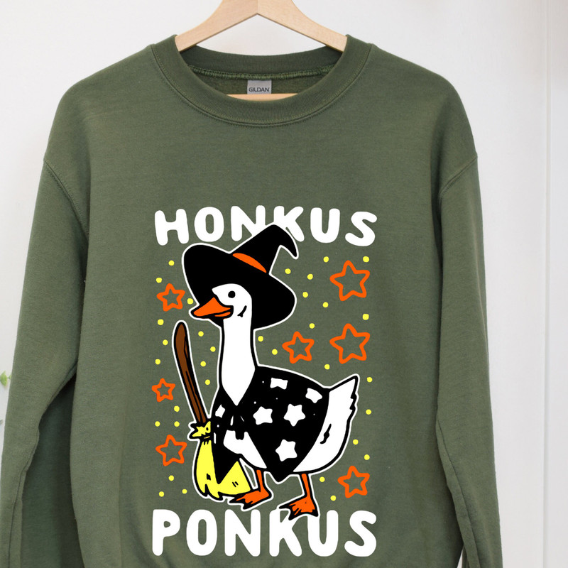 Funny Goose Sweatshirt ,Gift For Halloween, Witch Goose Shirt, Honkus Ponkus Hoodie, Halloween Witch Sweater, Silly Goose Sweatshirt.jpg