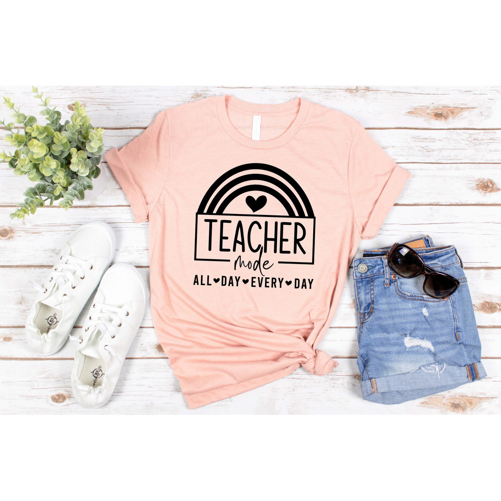 Funny Teacher Shirts, Teacher Mode Shirt, Teacher Life Shirt, Retro Teacher Shirts, Kindergarten Teacher Shirt, Preschool Teacher.jpg