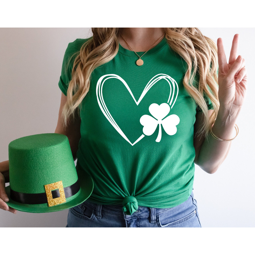 Heart Shamrock Shirt, Womens St Patricks Shirt, Love Clover Shirt, Shamrock Shirt, St Patrick's Day Shirt, St. Patrick's Day Gift.jpg