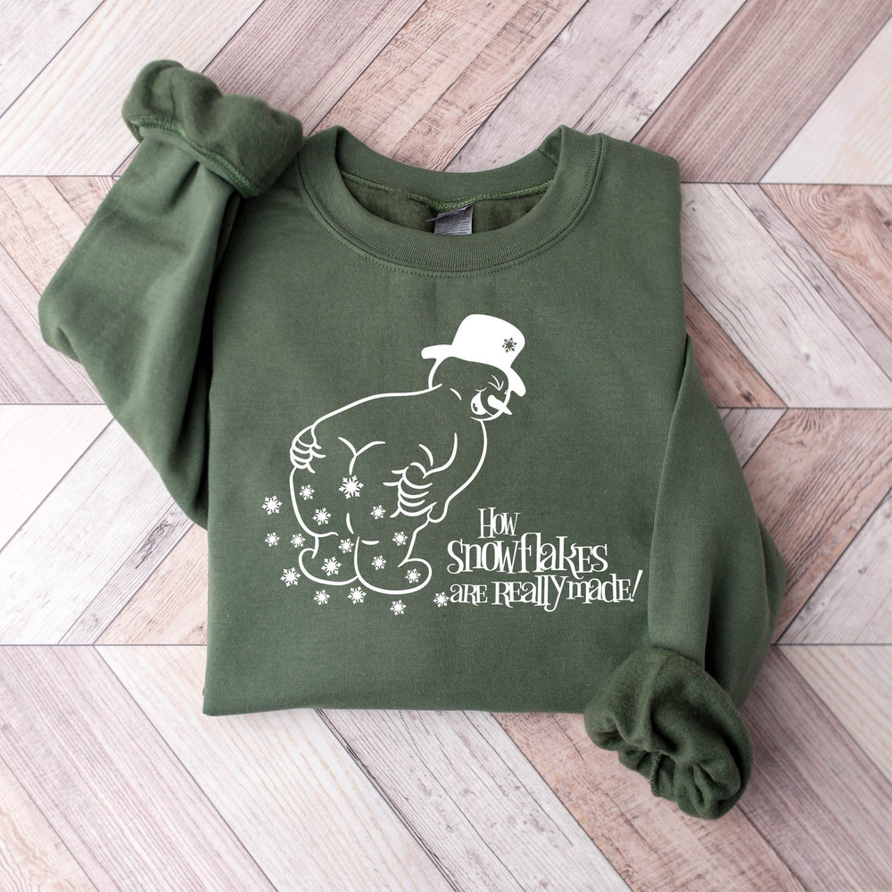 How Snowflakes Are Really Made, Funny Snowman Sweatshirt, Winter Sweatshirt, Funny Christmas Sweatshirt, Holiday Sweater, Christmas Shirt.jpg