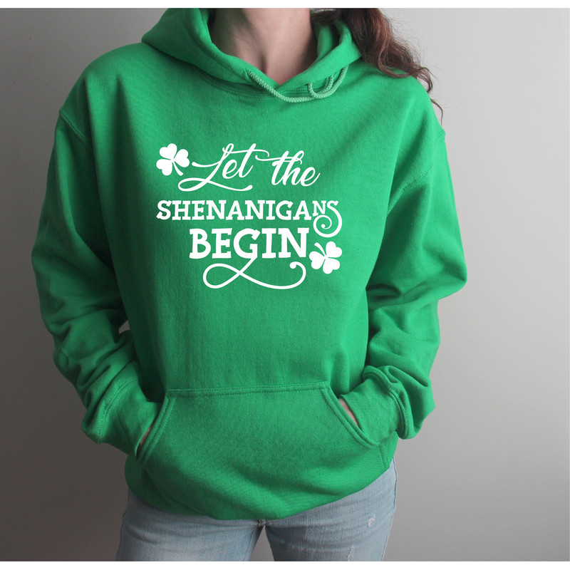 Let The Shenanigans Begin Sweatshirts, St Patrick's Day Sweatshirts, Shenanigans Hoodie, Irish Hoodie, Shamrock Sweatshirt, Irish Sweatshirt.jpg