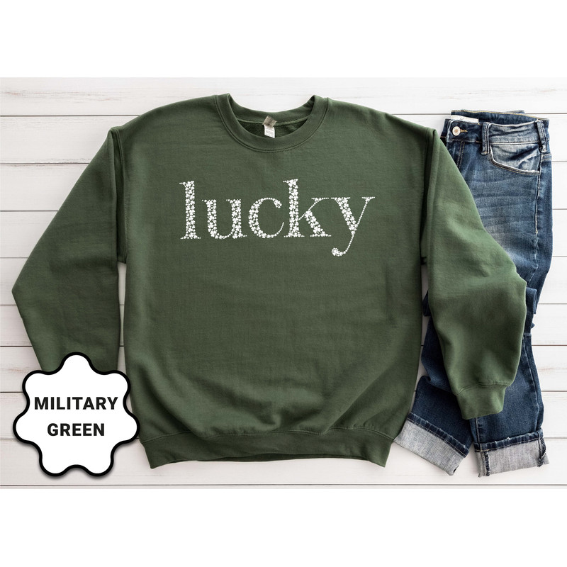 Lucky Sweatshirt, St Patrick's Day Sweatshirt, Shamrock Shirt, Irish Shirt, Women's St Patricks Day Shirt.jpg