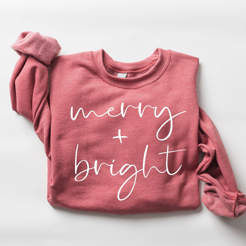 Merry and Bright Sweatshirt, Cute Holiday Sweatshirts, Christmas Gift, Holiday Sweatshirt, Christmas Party Sweatshirt, Gift for Her.jpg