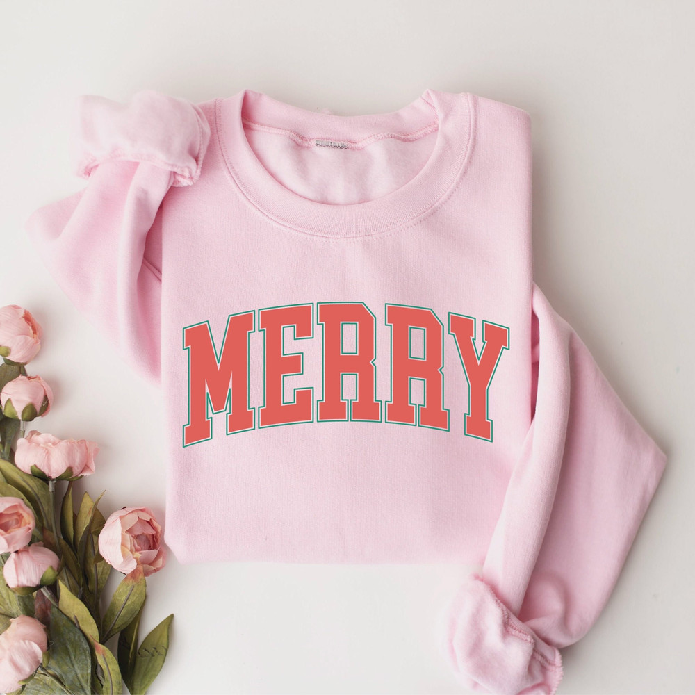Merry Christmas Sweatshirt, Womens Christmas Sweatshirt, Christmas Crewneck Sweater, Holiday Sweater, Christmas Gift, Retro Christmas Shirt 1.jpg