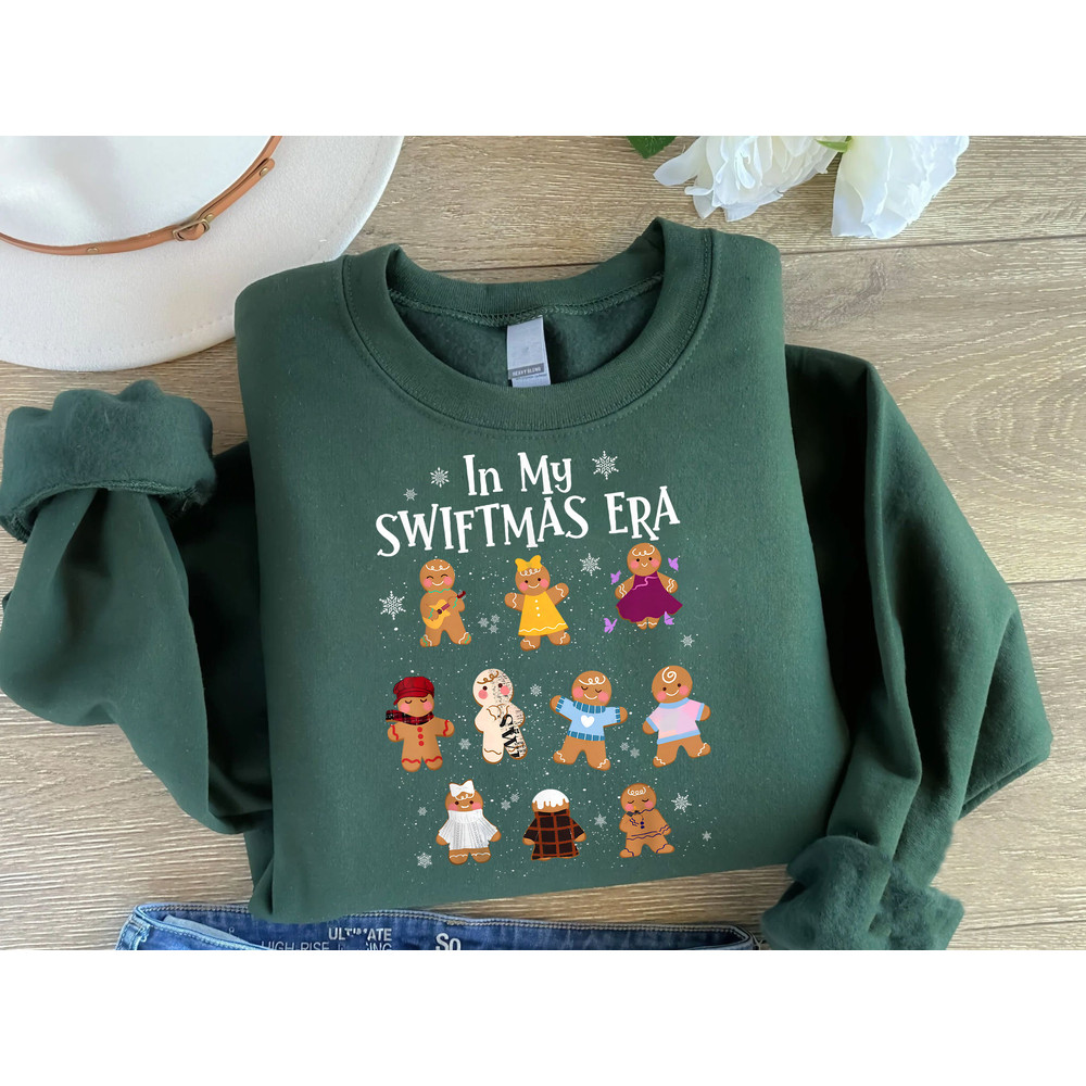 In My Swiftmas Era Christmas Gingerbread Shirt, Retro Gingerbread Christmas Shirt, Eras Tour Christmas Sweatshirt, Christmas Gift.jpg