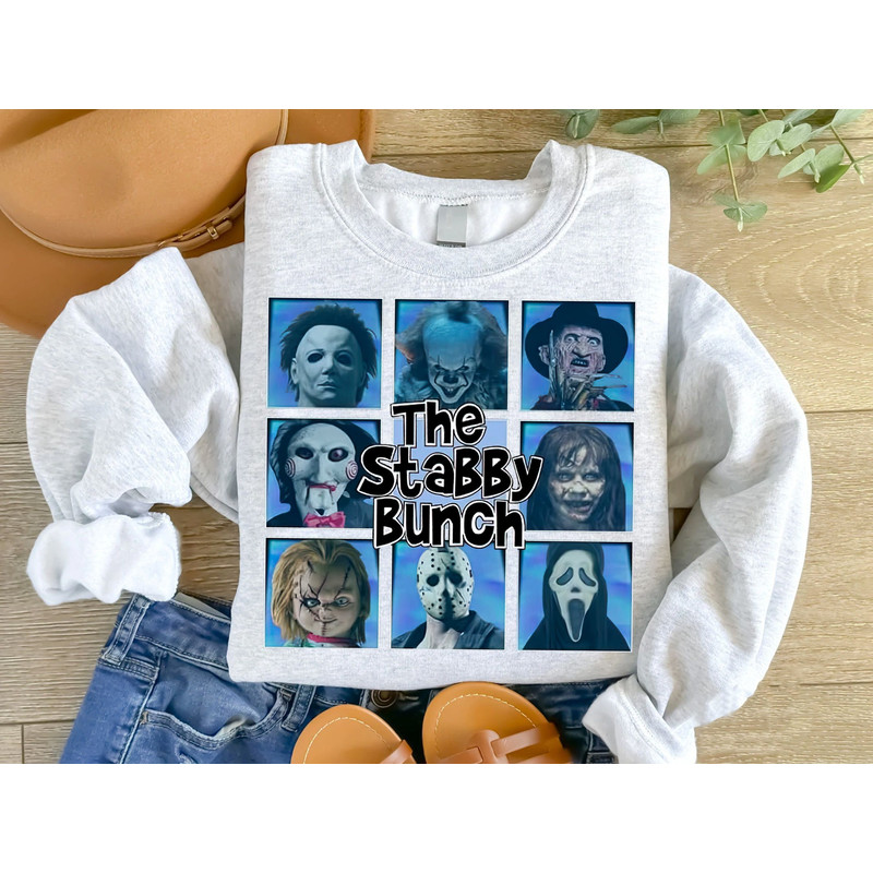 The Stabby Bunch Horror Serial Killer Halloween T-Shirt, Halloween Horror Movie Characters Sweatshirt, Scary Movies Shirt, Horror Sweater.jpg