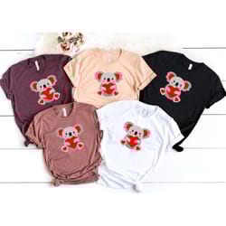 koala with heart love shirt, valentines day shirt, love shirt, koala shirt, couple matching shirt, gift for wife
