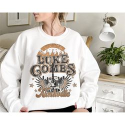 luke combs guitar shirt, luke combs concert shirt, nashville sweatshirt, music city, tennessee, western shirt, wild west