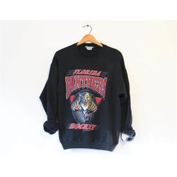 vintage 90s florida state panthers hockey sweatshirt, florida panther crewneck, nhl hockey shirt, florida panther shirt,