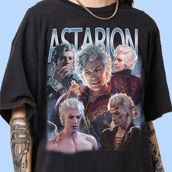 astarion baldurs gate 3 vintage t-shirt - baldurs gate 3 vintage oversized retro shirt for man and women unisex t-shirt
