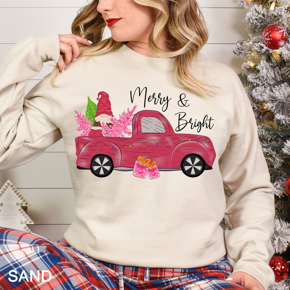 Merry and Bright Sweatshirt, Merry Christmas Shirt for Women, Christmas Crewneck Christmas Sweater, CR-0053.jpg
