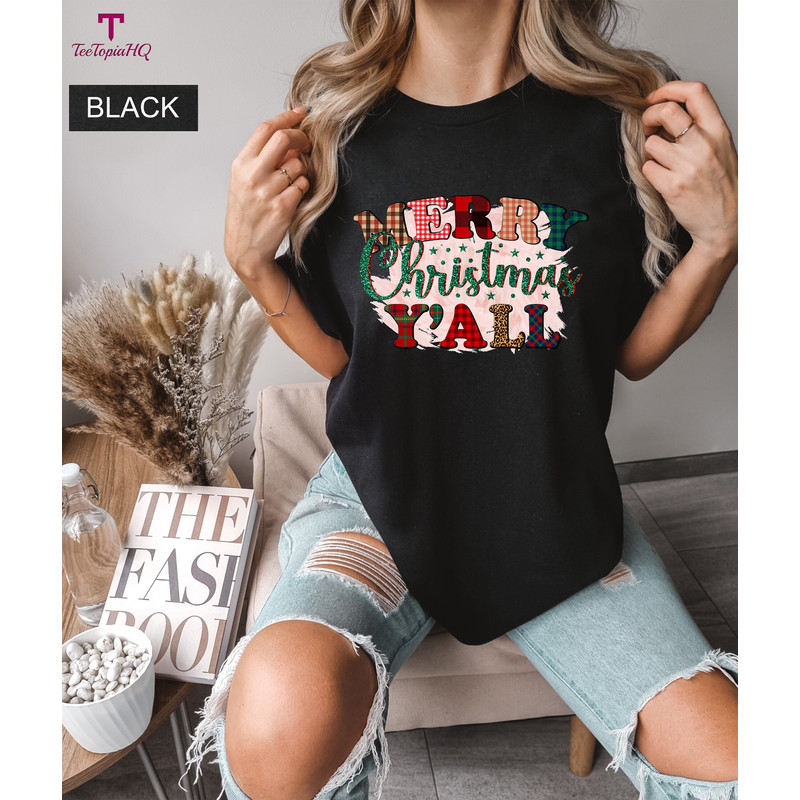 Merry Christmas Yall T-Shirt, Christmas Comfort Colors Shirt, Merry Christmas T-shirt, Fun Holiday Shirt, Trendy Christmas Tee Gift.jpg