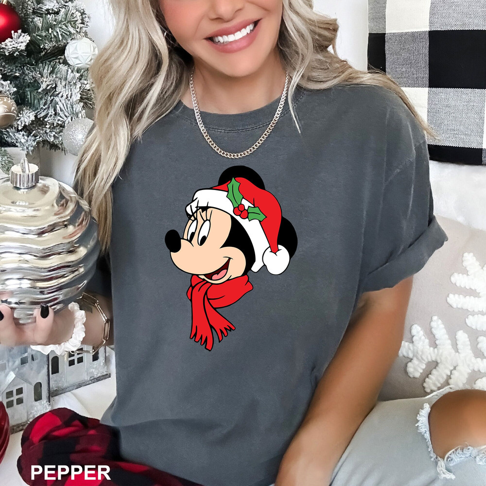Minnie with Santa Hat Christmas Shirt, Disney Christmas Shirt, Disney Trip Shirt, Disney Family Christmas Shirt, Minnie Xmas Tee, DIS-0356.jpg