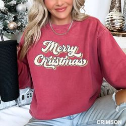 retro christmas sweatshirt, christmas shirt for women, holiday sweater, merry christmas sweatshirt, vintage christmas sw