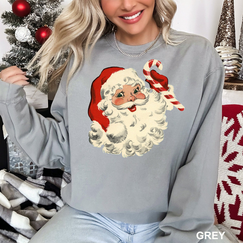 Retro Santa Claus Sweatshirt, Vintage Santa Sweater, Christmas Santa Sweatshirt, Holiday Sweater, Womens Christmas Sweater, CR-0211.jpg