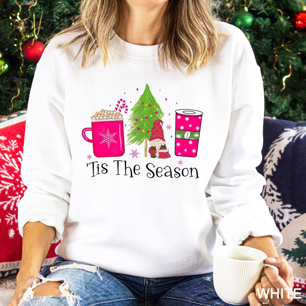 Tis the season Christmas Sweatshirt, Retro Christmas Sweater, Holiday Sweater, Christmas Coffee Shirt, Vintage Graphic Sweatshirt, CR-0057.jpg