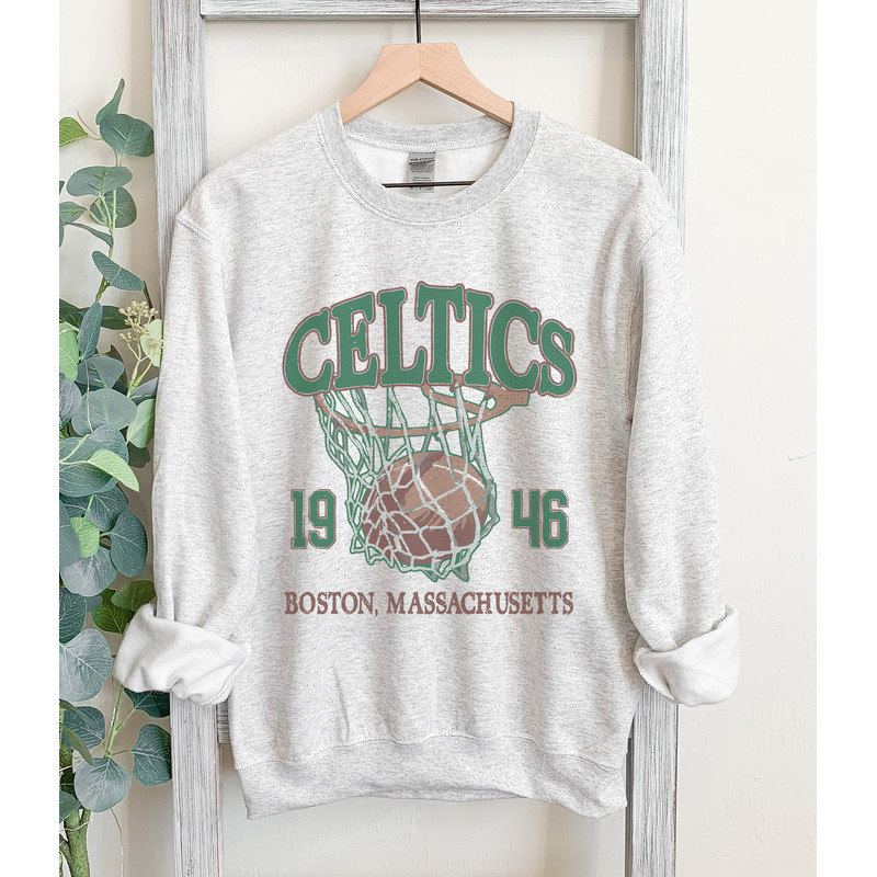 Retro Celtics Basketball sweatshirt in classic gray, basketball, oversized, unisex, gift for fan, 90S.jpg