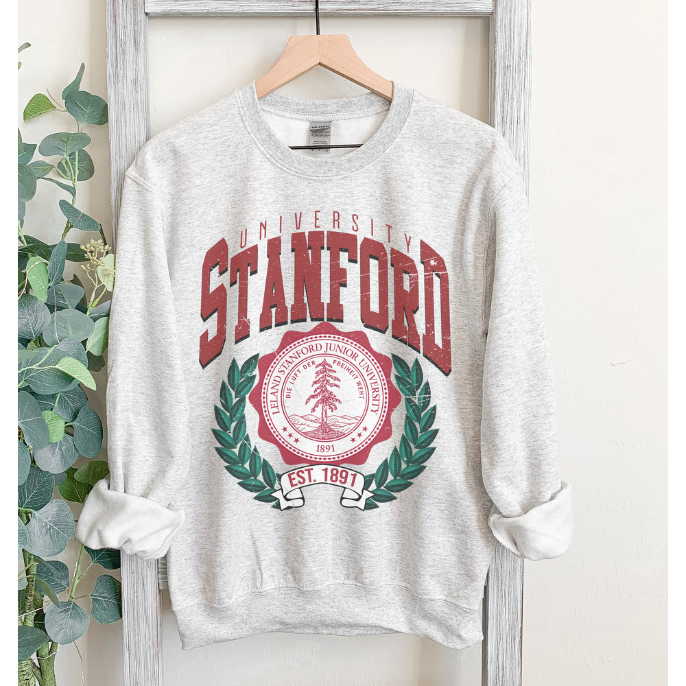Retro Stanford sweatshirt in classic gray, college sweatshirt, oversized, unisex,.jpg