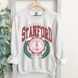 retro stanford sweatshirt in classic gray, college sweatshirt, oversized, unisex,