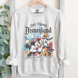 retro walt disney's disneyland est 1955 where dreams come true sweatshirt, retro disney castle shirt, mickey and friends