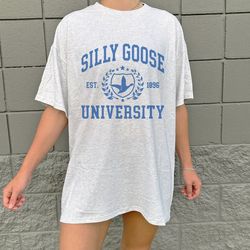 silly goose university crewneck shirt, unisex silly goose university t shirt, oversized shirt, funny gift, unisex sized
