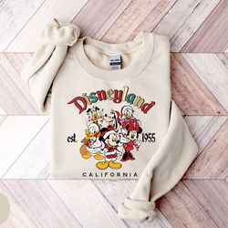 disneyland california sweatshirt, disneyland mickey and friends shirt, disneyland est 1955 sweater, cute disneyland appa