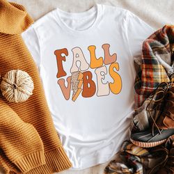 fall vibes shirt, hello fall season shirt, thanksgiving outfits, cute fall gift for her, fall season shirt, thanksgiving