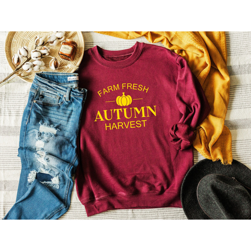 Farm Fresh Pumpkins Autumn Harvest Sweatshirt, Fall Pumpkins Shirt, Pumpkin Shirt, Hand Picked Pumpkins Shirt, Pullover Autumn Gift For Her.jpg